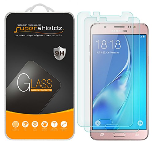 Supershieldz (2 Pack) Designed for Samsung Galaxy J5 (2016 Version) Tempered Glass Screen Protector, Anti Scratch, Bubble Free