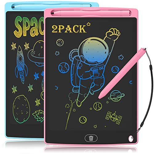 LCD Writing Tablet for Kids, 2 Pack 8.5 Inch Colorful Doodle Board Drawing Pad for Kids, Drawing Tablet Girls Toys Age 6-8, Educational Kids Toy, Birthday Gift for 3 4 5 6 7 8 Years Old Girl Boy Toys