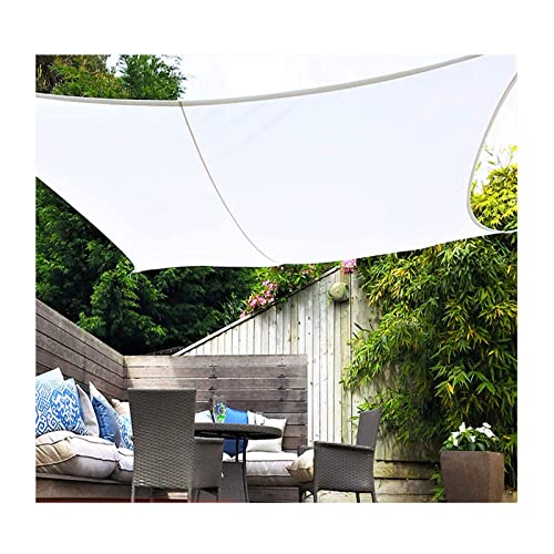 Large Sun Shade Sail Waterproof Rectangle 2.5x3m UV Block Sunscreen Awning Sunshade Cloth Canopy with 4 Free Ropes for Patio Party Backyard Lawn Garden Outdoor White(Size:2X5M/7'X16')