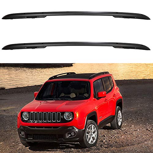 ECCPP Roof Rack Side Rails Luggage Cargo Carrier Roof Side Rails Fit for Jeep Renegade 2015 2016 2017 2018 2019 2020,Black Aluminum Roof Rack Cross Bars Cross Rails