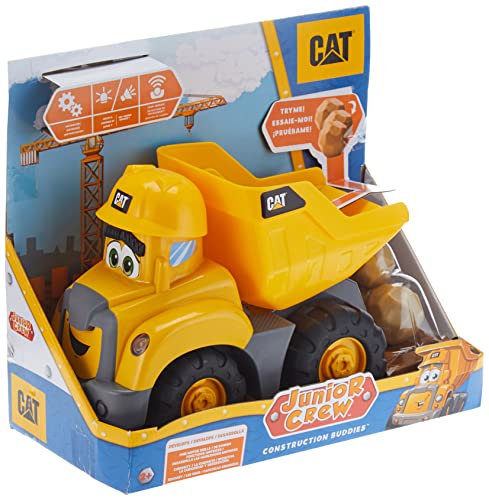Cat Construction Buddies Preschool Dump Truck, Junior Crew Interactive, Moving, Lights & Sounds CAT ToysOfficial For Ages 2 and Older