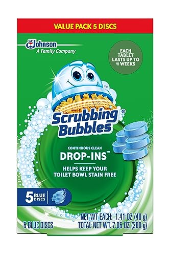 Scrubbing Bubbles Toilet Tablets, Continuous Clean Toilet Drop Ins, Helps Keep Toilet Stain Free and Helps Prevent Limescale Buildup, 5 Count, Pack of 1