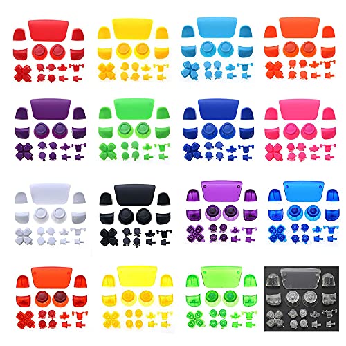 Full Buttons Set for PS5 Joysticks Dpad R1 L1 R2 L2 Direction Key ABXY Buttons Trigger Button Cap Cover for Sony Playstion 5 PS5 BDM-010 Game Console (Luminous)