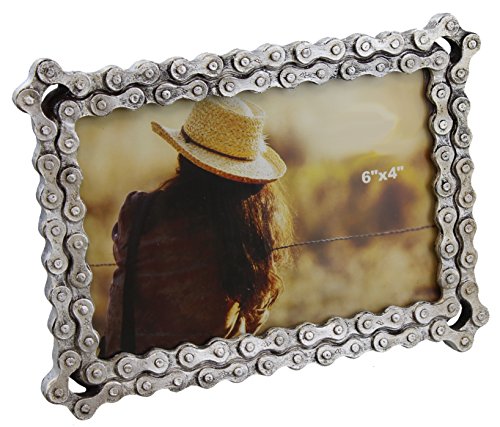 Old River Outdoors Bicycle/Motorcycle Chain Picture Frame 4' X 6' Photo - Faux Bike Chain