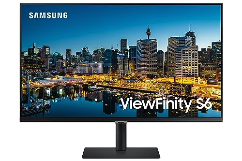 SAMSUNG 32-Inch Viewfinity QHD 2K Computer Monitor, Fully Adjustable Stand, USB-C, DisplayPort Daisy Chain, Ethernet, HDMI, HDR10, 3-YR Warranty, LS32A600UUNXGO,Black
