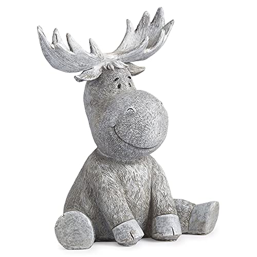 Roman Giftware bu Inc, Pudgy Pals Collection, Moose Statue, 9.5' H, Decorative, Garden Gift, Home Outdoor Decor