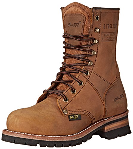Ad Tec womens Women's 9' Steel Toe Brown-w Logger Boot, Brown, 8 US