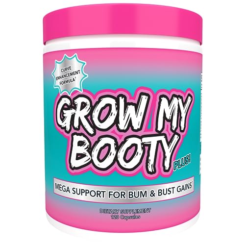 SPAZMATIC Grow My Booty Plus Butt Enhancement Booty Pills - Mega Booty and Bust Fast Growth Formula Glute Booster
