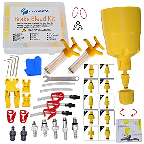 CYCOBYCO Brake Bleed Kit,Bicycle Hydraulic Disc Brake Mineral Oil Bleed Kit for Shimano,SRAM,AVID,MAGURA,TEKTRO,Hayes (Professional)