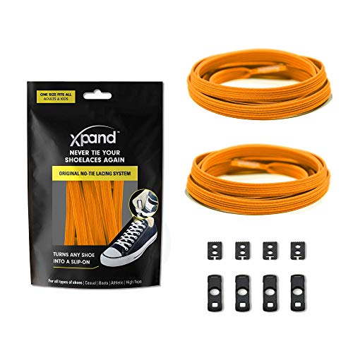 Xpand No Tie Shoelaces System with Elastic Laces - One Size Fits All Adult and Kids Shoes