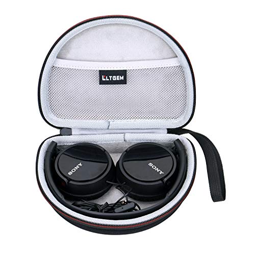 LTGEM Hard Case for Sony MDR-ZX110/ZX110AP/ZX110NC/ZX310AP & JBL JR 300BT/310BT On-Ear Headphones - Travel Protective Carrying Storage Bag(Black+Grey)