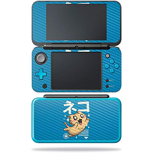 MightySkins Carbon Fiber Skin for Nintendo New 2DS XL - Air Force Bird | Protective, Durable Textured Carbon Fiber Finish | Easy to Apply, Remove, and Change Styles | Made in The USA, Feline Kawaii