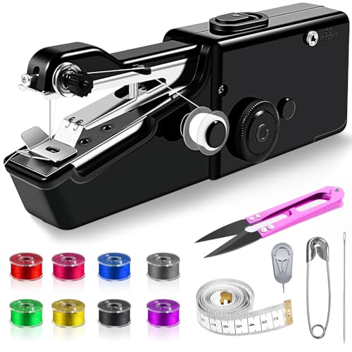 Handheld Sewing Machine, Electric Sewing Machines, Easy Operate Mini Sewing Machine for Beginners, Portable Sewing Machines for Various Fabrics, Tool Kit for Clothing Repair and Sewing Crafts
