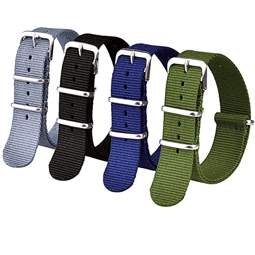 Ritche 22mm Nylon Watch Straps Nylon Replacement Men Women Bands (4 Packs)