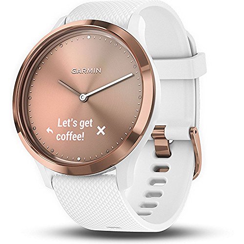 Garmin vivomove HR, Hybrid Smartwatch for Men and Women, White/Rose Gold