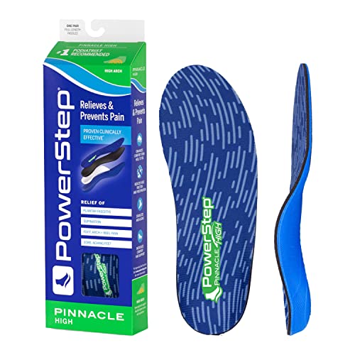 Powerstep Unisex Adult Pinnacle High Insole, Blue/Dark Green, Men S 9-9.5 / Women S 11-11.5 US
