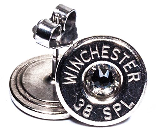 .38 Spl Palladium Plated Stud Earrings w/Swarovski Crystals-Clear (One Pair from Those Shown in Photos)