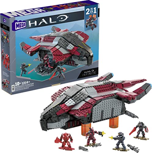 MEGA HALO Banished Phantom Aircraft HALO Infinite Construction Set, Building Toys for Boys, ages 8+ (Amazon Exclusive)
