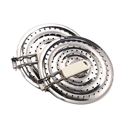 Super Leader 2pcs Heat Diffuser Reducer Flame Guard Simmer Plate,Thickening Stainless Steel for Electric and Gas Stovetops