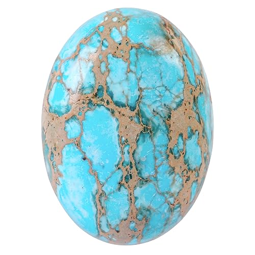 rockcloud 18x25mm Oval Cabochon Flatback Semi-precious Stones Sea Sediment Jasper for Jewelry Making Pack of 5