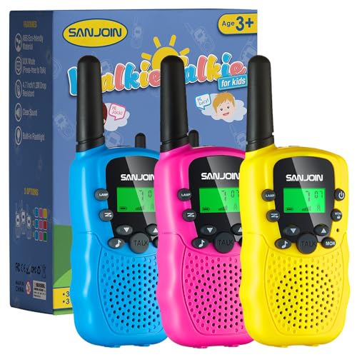 Walkie Talkies for Kids Toys for Boys Girls 4-6, 3 Miles Range Walkie Talkies to Camping, Outdoor 4 Year Old Girl Birthday Gifts for 3 4 5 6 7 Year Old Boy Girl Gifts for Girls Toys Age 6-8 (3 Pack)