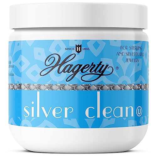 Hagerty Silver Cleaner and Tarnish Remover for Silver Jewelry, Dipping Basket Included - Great for Sterling Silver and Silver Plate, Kosher Certified, Made in The USA, 7oz