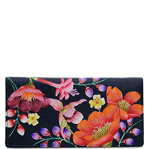 Anuschka Women's Hand-painted Genuine Leather Checkbook Cover - Moonlit Meadow