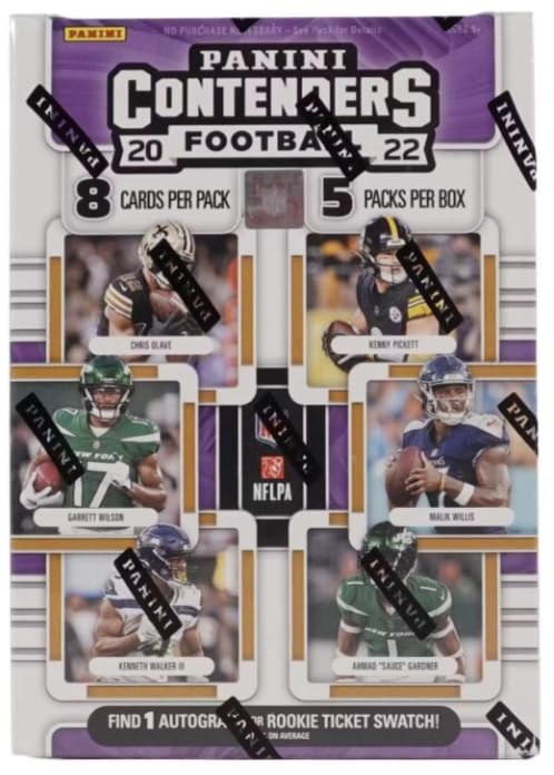 2022 Contenders NFL Football Blaster Value Box 8 Cards Per Pack 5 Packs Per Box 1 Autograph or Rookie Ticket Swatch Per Box on Average