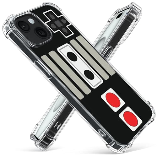 Gifun Game Case for iPhone 15, Hard PC+TPU Bumper Clear Protective Design Case Compatible with iPhone 15 6.1 inch - Retro Arcade Game
