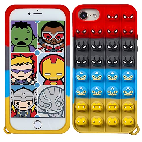 Courgas for iPhone 6/6s/7/8/SE 2020 Case for Boys Kids, Bubble Silicone Cute Cartoon, Anti-Slip Shockproof Anti-Scratch Anti-Fingerprint, 4.7inch