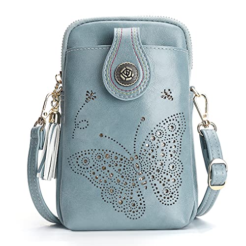 APHISON Small Crossbody Bags for Women, Lightweight Mini Cute Cell Phone Purse for Women with Tassel and Shining Butterfly