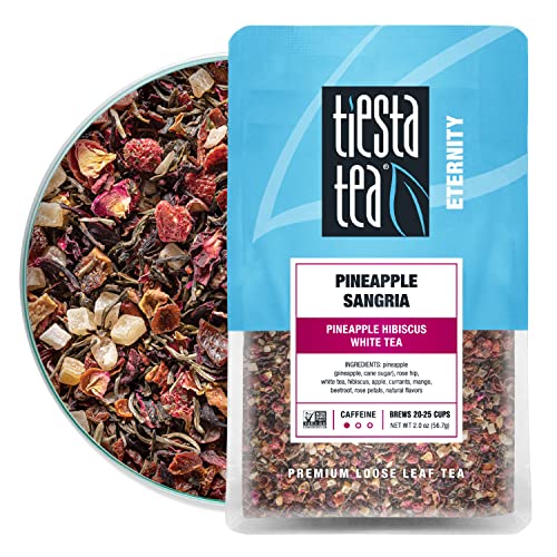 Tiesta Tea - Pineapple Sangria | Pineapple Hibiscus White Tea | Premium Loose Leaf Tea Blend | Low-Caffeinated Fruit Tea | Make Hot or Iced Up & 25 Cups - 2 oz Resealable Pouch