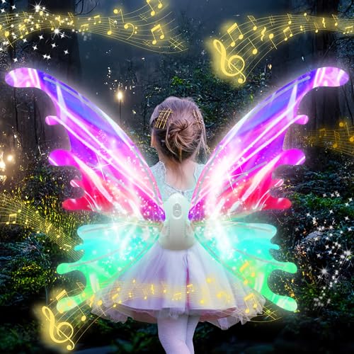 Erweicet Fairy Wings Butterfly Wings Kids Light Up Fairy Wings for Girls Fantasy Wings