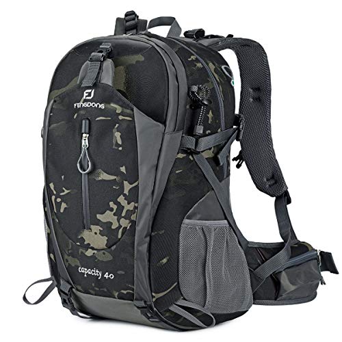 FENGDONG 40L Waterproof Lightweight Hiking,Camping,Travel Backpack for Men Women (camo)