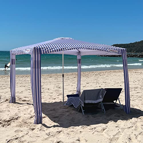 CoolCabanas Beach Cool Cabana Canopy Sun Shade Shelter Tent - 8' x 8' or 6'6' x 6'6', Easy to Setup, Folds to just 3'5', Perfect for Family Beach and Backyard, UPF 50+, The Original and The Best