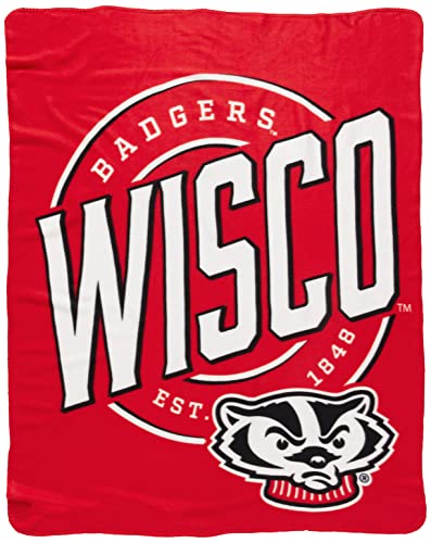 Northwest NCAA Wisconsin Badgers Unisex-Adult Fleece Throw Blanket, 50' x 60', Campaign