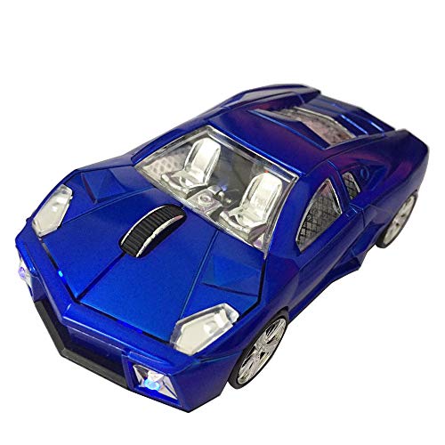 Wireless Mouse Sports Car Mouse Computer Optical Mice for Computer PC Laptop MAC (Blue)