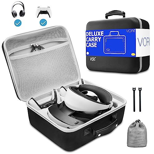 VORI Carrying Case for PSVR2 Gaming Headset and Touch Controllers Accessories, Portable Protection Hard Case for PS VR2 Controller, Suitable for Travel and Home Storage, Black