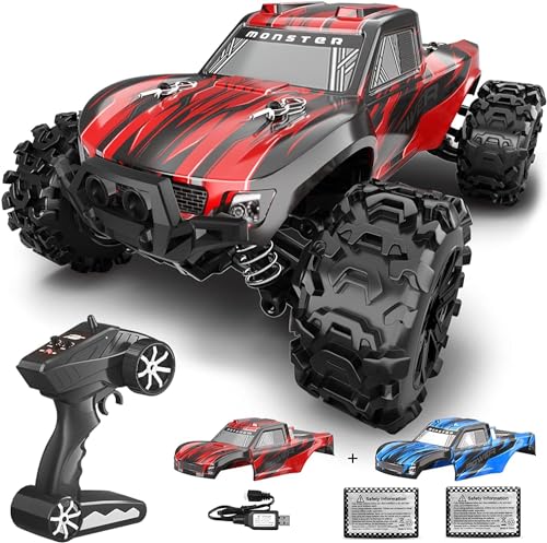GUOKAI Upgraded Remote Control Car for Boys, 1:18 Scale Fast RC Cars All Terrain,High Speed 25MPH Rock Crawler RC Truck 4x4 Off Road Waterproof 2.4 GHz Control with Extra Shell and Battery 40+mins