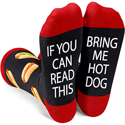 Zmart Novelty Hot Dog Socks Women, Funny Hot Dog Gifts Teen Girl, Bring Me Hot Dog