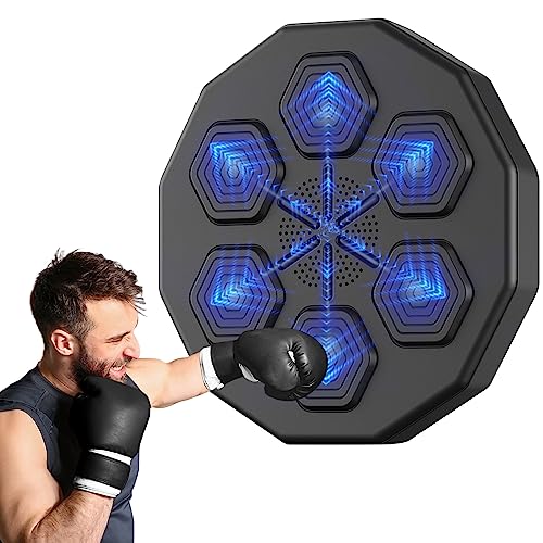 Fundrem Electronic Music Boxing Machine, Smart Boxing Game, Boxing Training Equipment, Wall Mounted Punching Pad Machine, Target Workout Boxing Trainer, (E03 Upgrade Speakers)