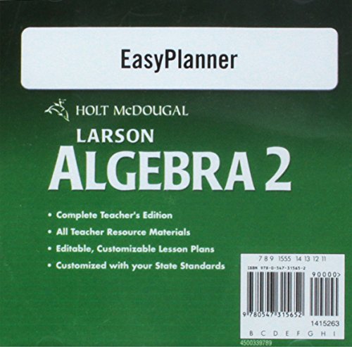 Holt McDougal Larson Algebra 2: Easy Planner DVD-ROM