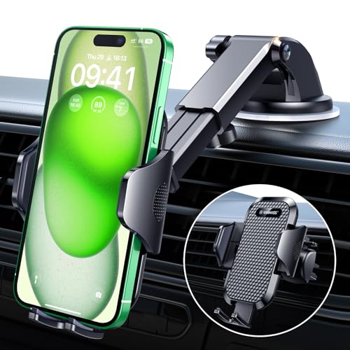 VANMASS 2023 【Extra Large】 Phone Holders for Your Car【Military-Grade Plus & Strongest Suction】 Ultimate Cell Phone Mount Dashboard Window Vent Stand for iPhone 15 Pro Max 14 Samsung Android Truck