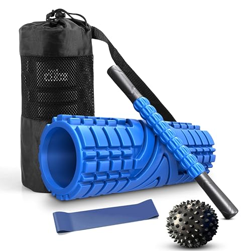 IRoller Foam Roller Patented Multi Phase Roller, 5 Year Warranty Firm High Density EVA Foam 6x13', Myofascial Release, Deep Muscle and Spinal Stabilization,Relieve Muscle Tensions (Blue, 6x13)