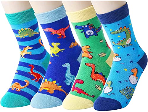 Happypop Funny Gifts for Boys Young Boy Gifts Dinosaur Gifts, Novelty Dinosaur Socks Dino Socks Kids Socks 4-7 Years