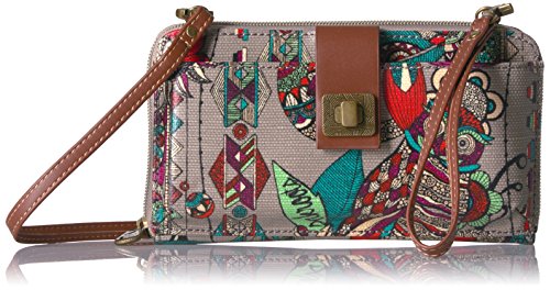 Sakroots Women's Large Smartphone Crossbody, Charcoal Spirit Desert