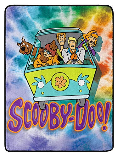 Northwest Scooby Doo Tie Dye Gang Mystery Machine Soft Super Plush Blanket 46' X 60'