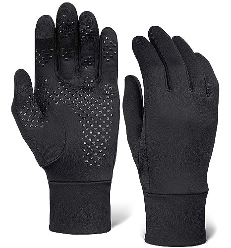 OutdoorEssentials Touch Screen Running Gloves - Cold Weather Black Gloves - Mens Winter Gloves, Gloves for Women Cold Weather