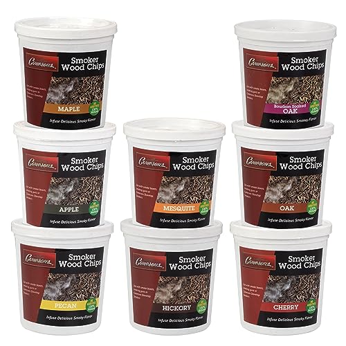 Camerons Natural Extra Fine BBQ Wood Chips - Apple, Cherry, Bourbon, Oak, Hickory, Maple, Pecan, Mesquite (8 Pints)- Sawdust Shavings for Smoking Guns, Smokers, Smoke Boxes - Barbecue Variety Gift Set