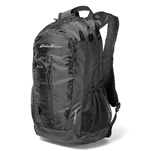 Eddie Bauer Stowaway Packable 20L Backpack-Made from Ripstop Polyester, Onyx, One Size